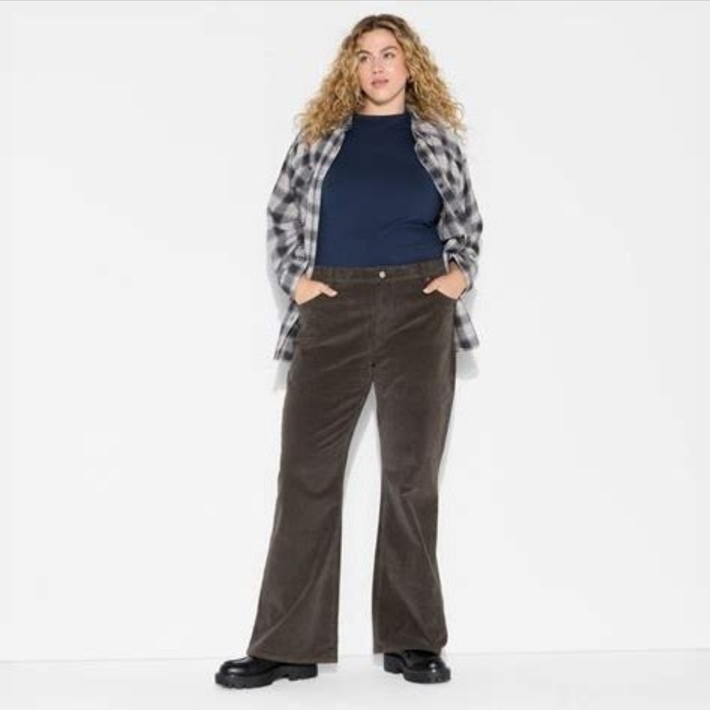Women's Wild Fable Brown Corduroy Relaxed Boot Jeans NWT Sz 2XL